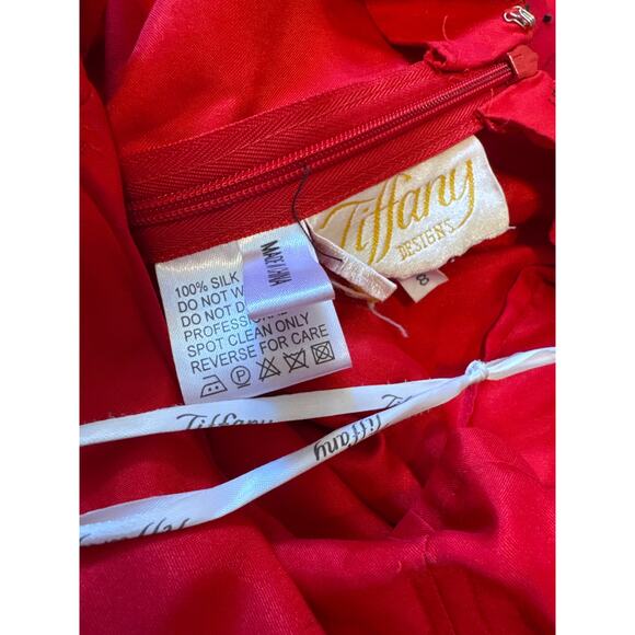 Vintage Silk Beaded Tiffany Design Evening Gown Dress *READ - Picture 12 of 15